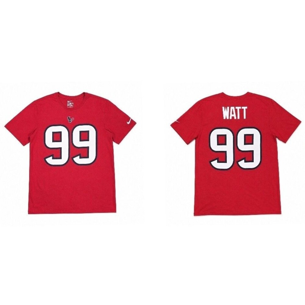 Mens Nike Houston Texans JJ Watt #99 Jersey T Shirt Large Red Athletic Cut
